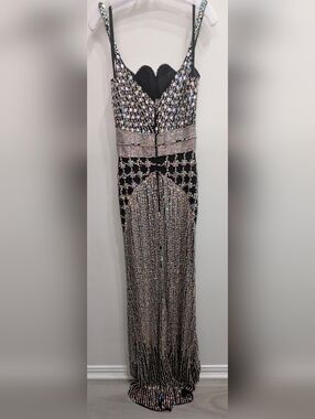 Portia&Scarlett Black Sequin & Crystal Evening Gown